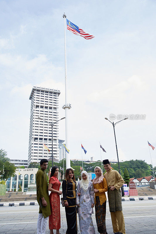 Malaysian ethnic with traditional clothing at Merdeka Square Kuala lumpur